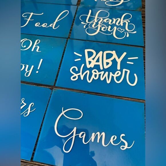 Blue Baby Shower Party Signs Set - Picture 3 of 7